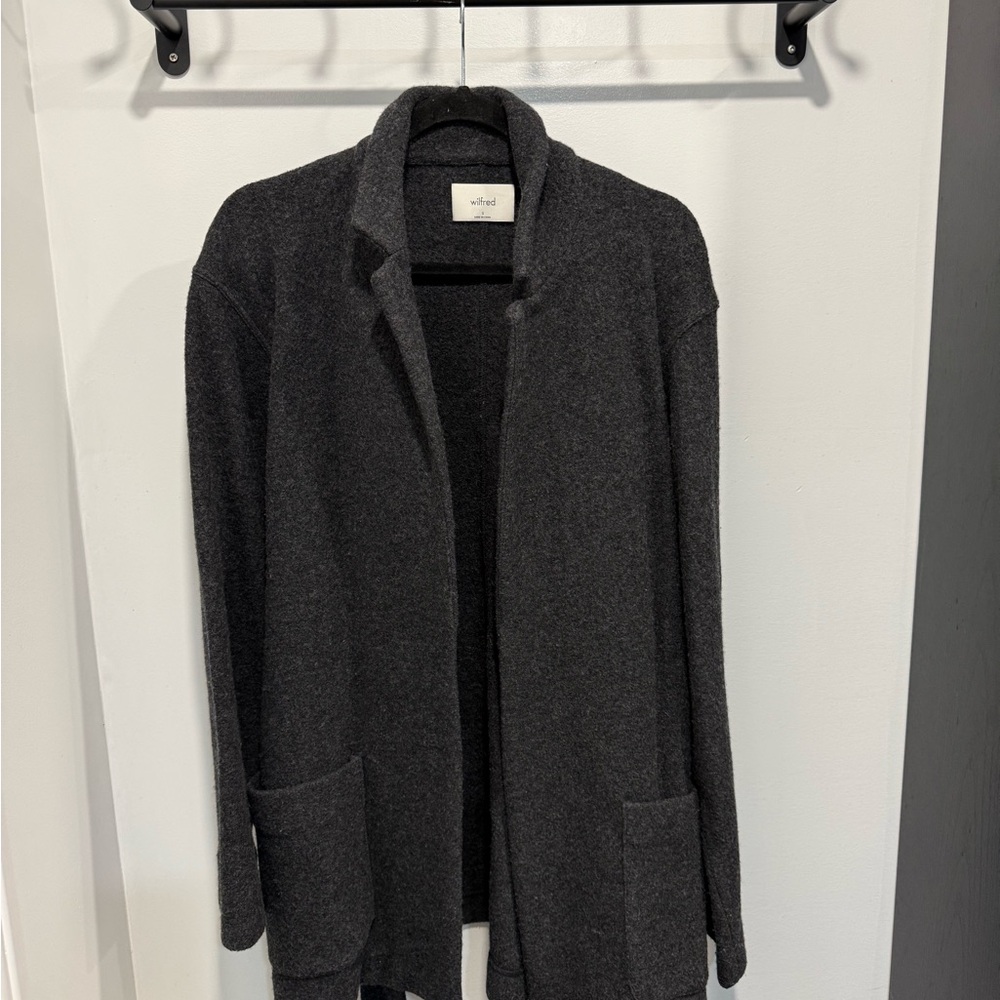 New Wilfred Aritzia Heather Dark Charcoal Wool Coat
